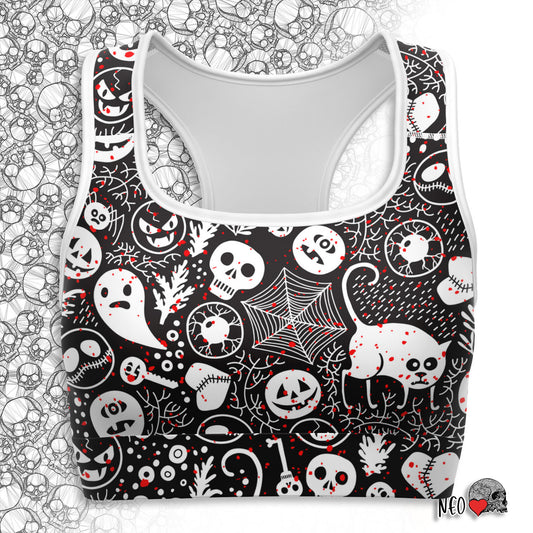 skull fitness bra