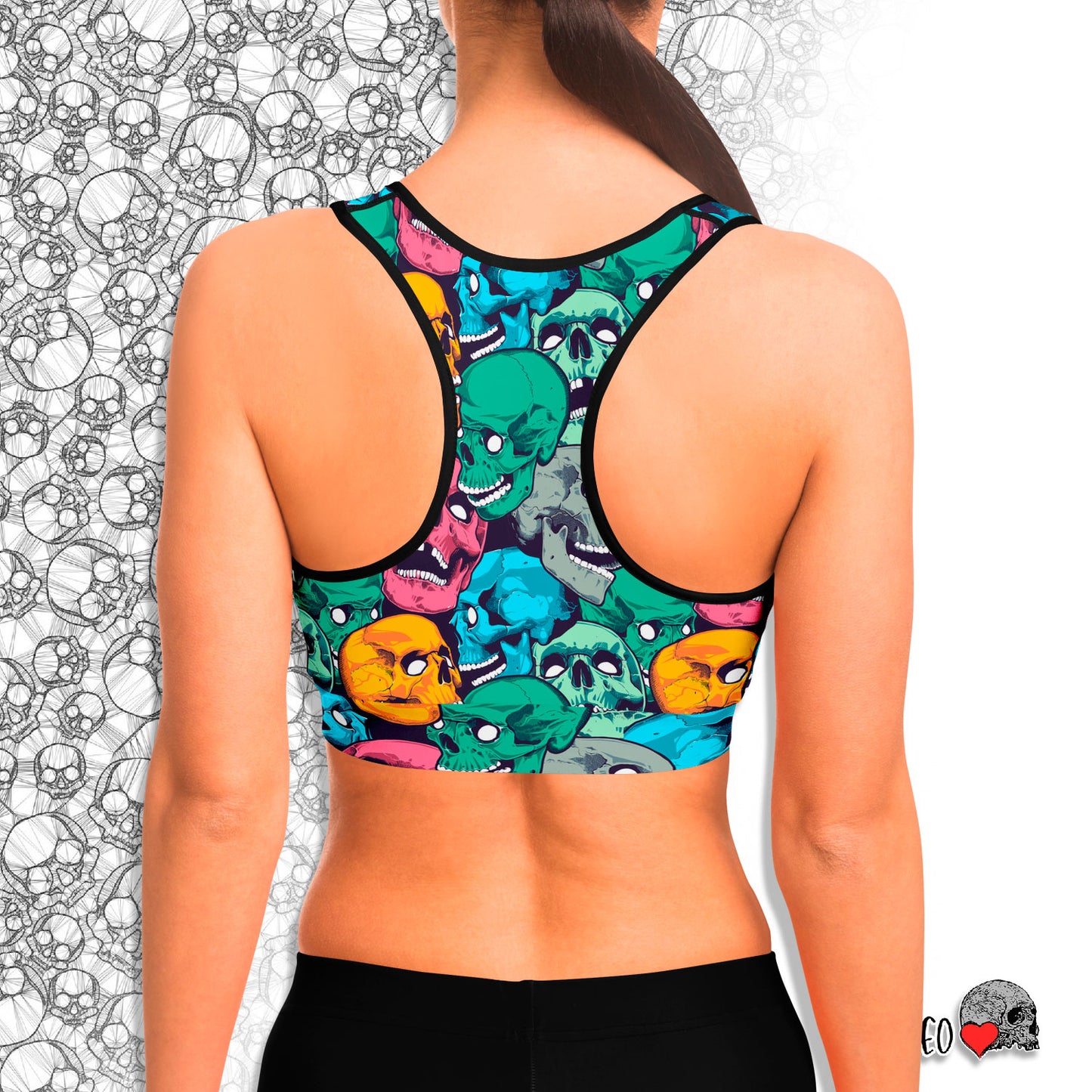 Pop Art Skull Sports Bra - NeoSkull