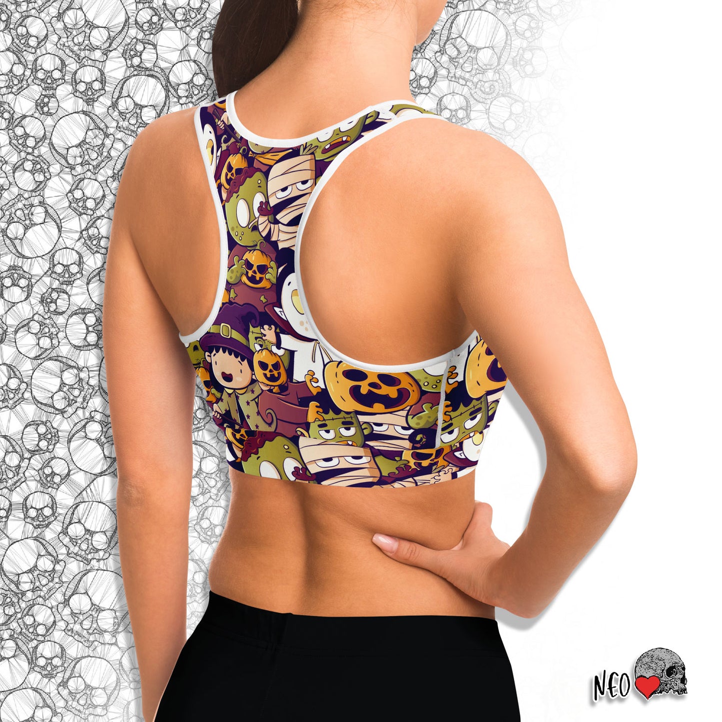 Spooky Crowd v1 Sports Bra - NeoSkull