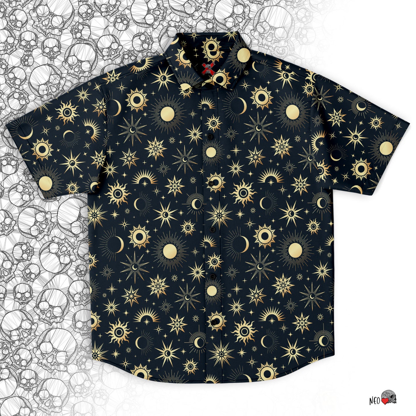 Sun And Moon short sleeve button down shirt
