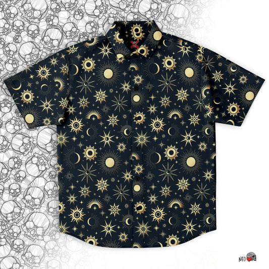 Sun And Moon short sleeve button down shirt