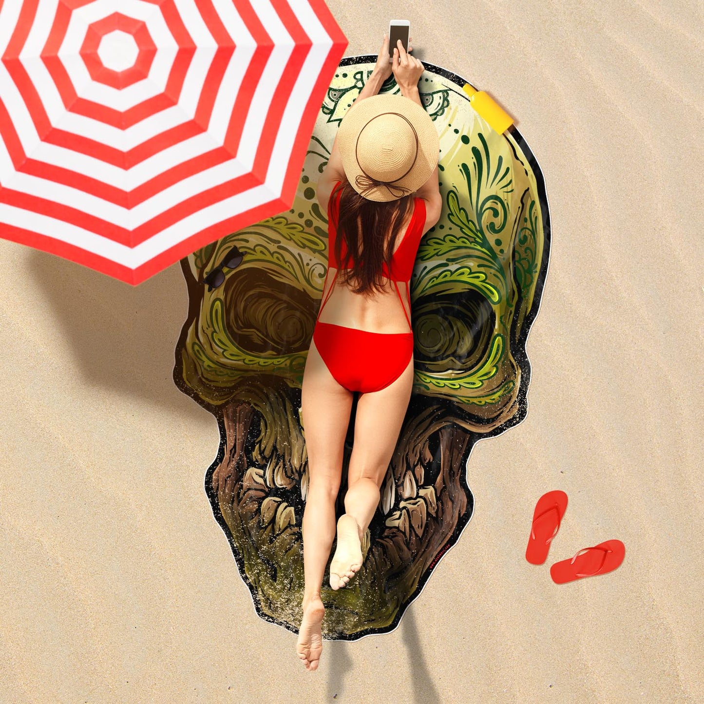 Large Colorful skull form blanket