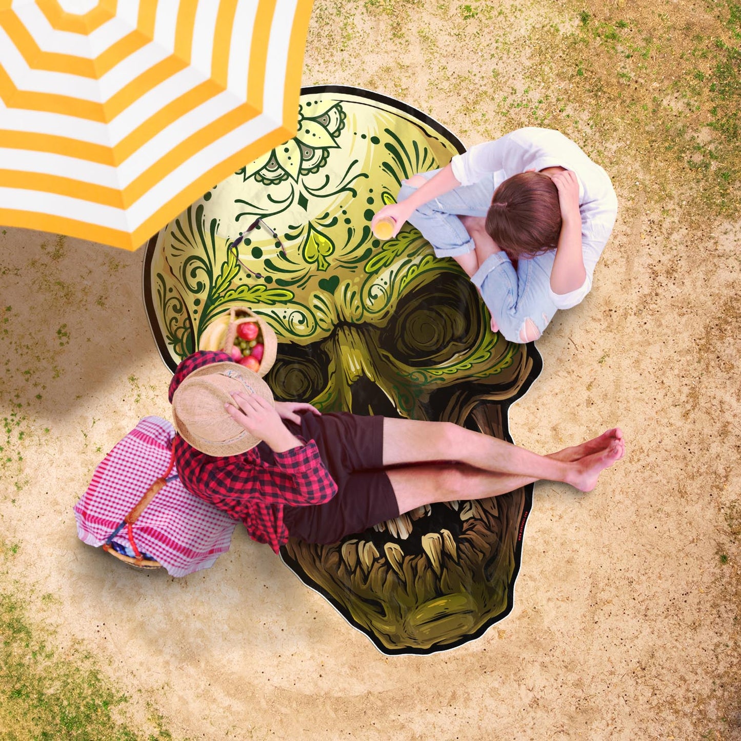 Large Colorful skull form blanket