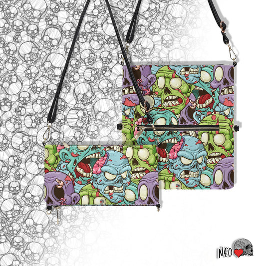 Zombie Crowd Foldable Cross Body Handbags Foldable Cross Body Handbags
