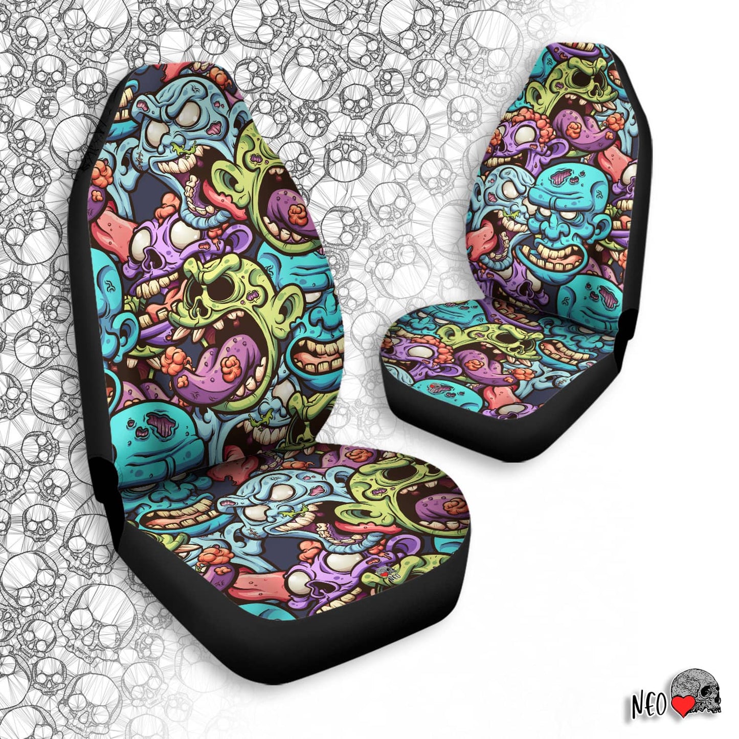 spooky weird zombie car seat covers