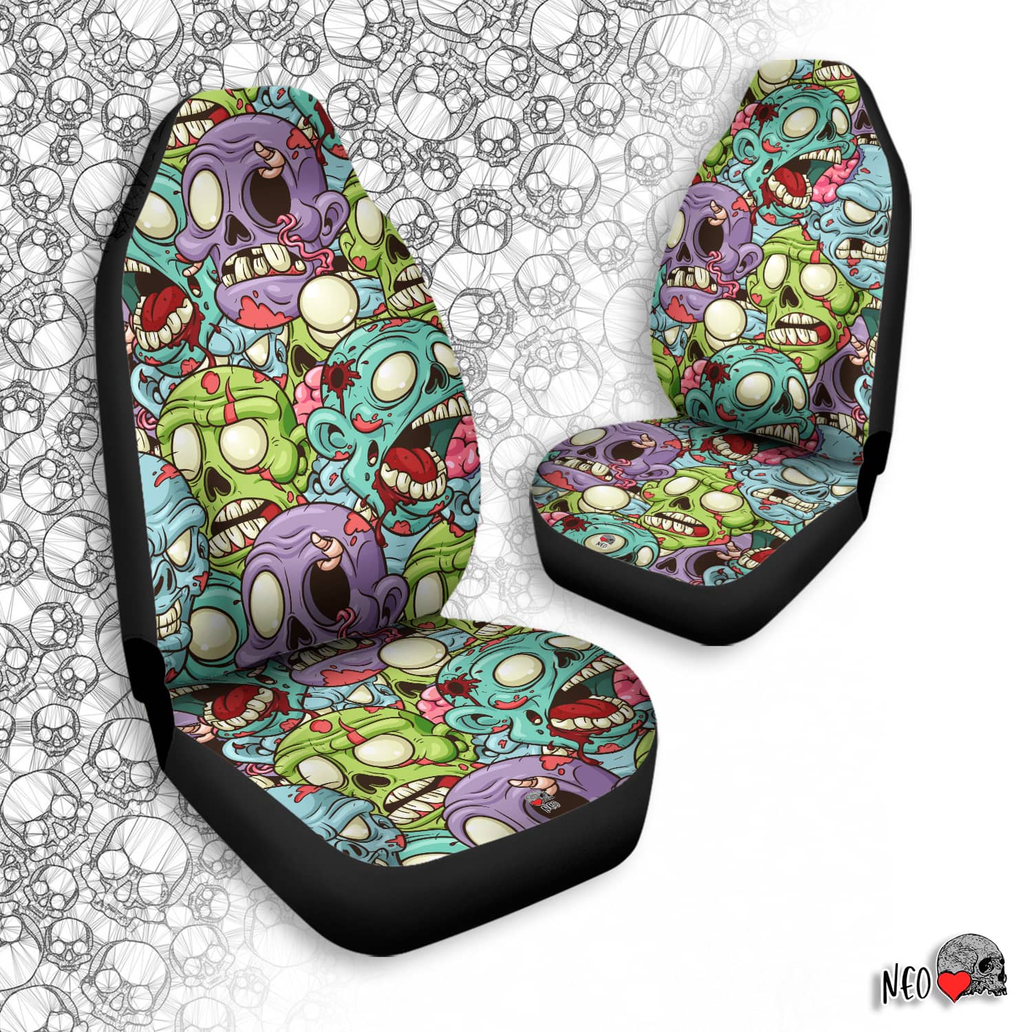 zombie horror fan car seat covers