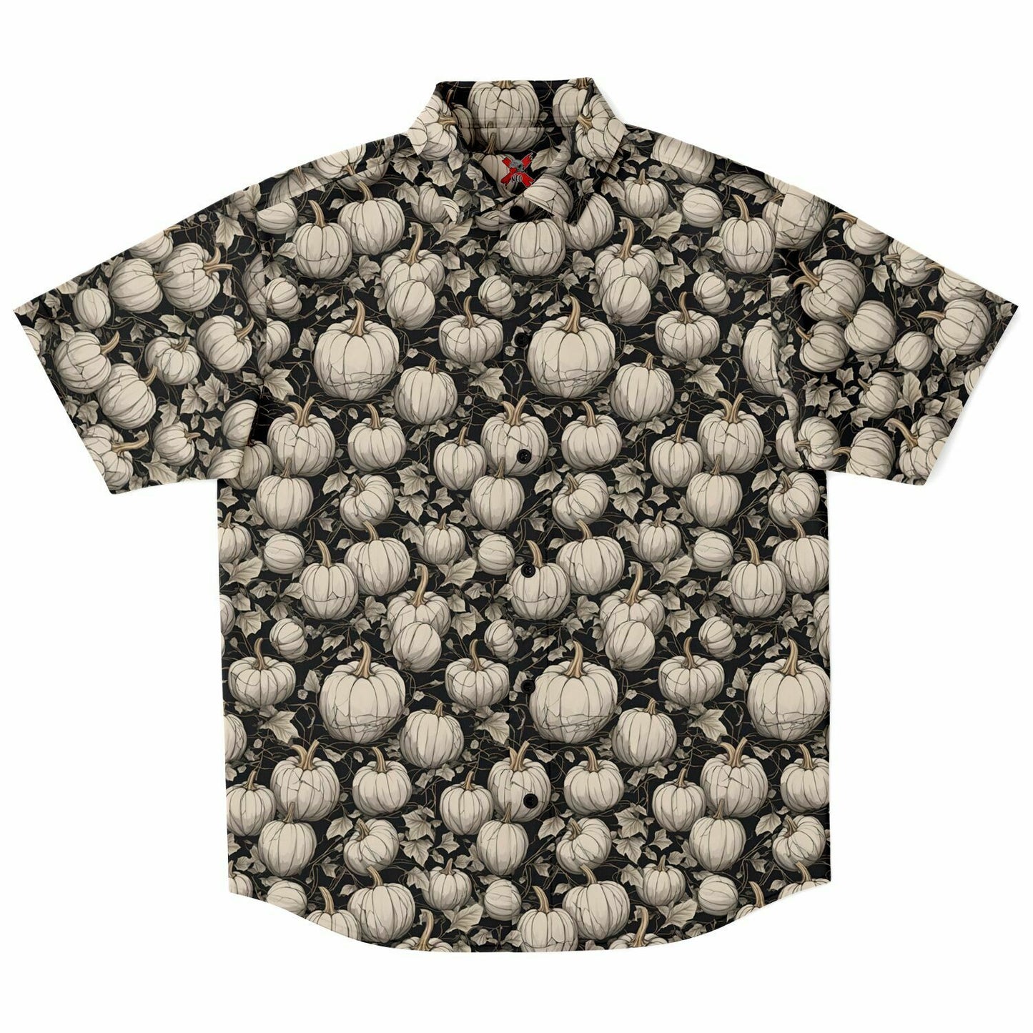 Almon Pumpkin Short Sleeve Button-up Shirt