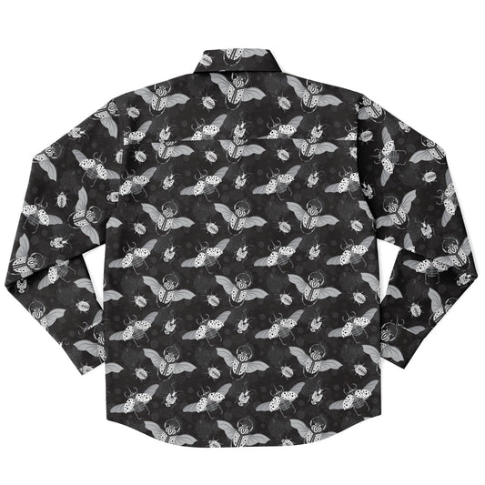 Flying bugs Long Sleeve Button Up Shirt - NeoSkull