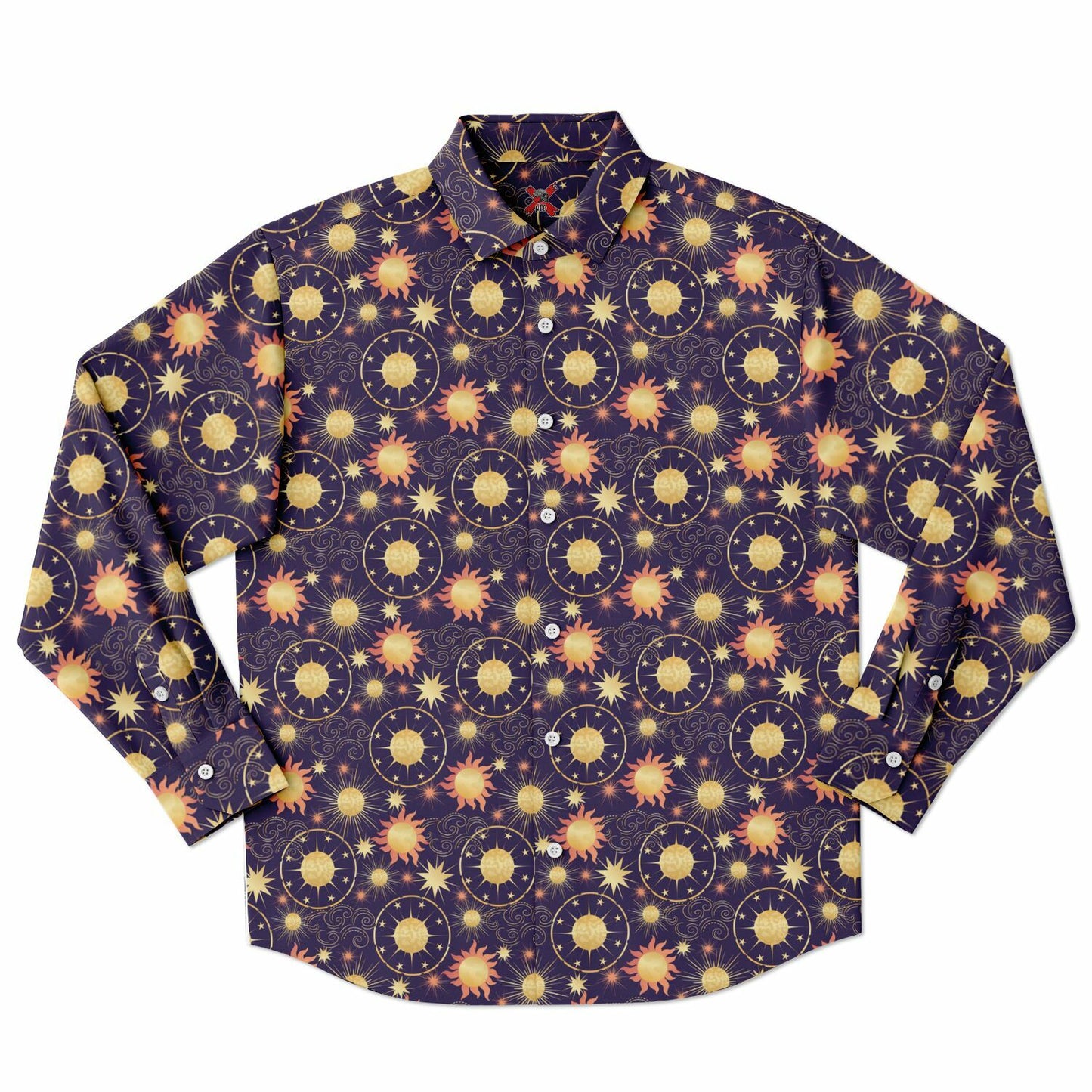 Sun and Planets Long Sleeve Button Up Shirt