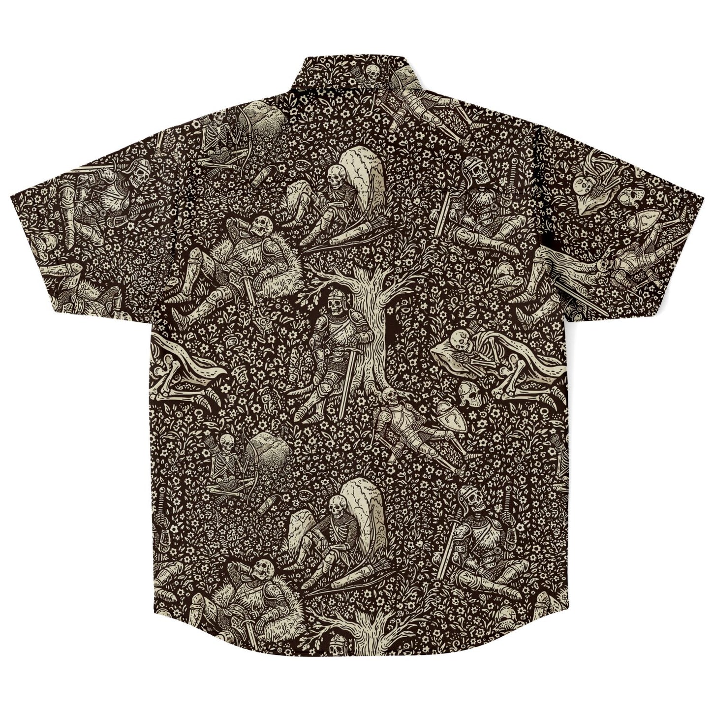 Resting Knights Short Sleeve Button Up Shirt
