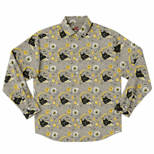 BooCat Long Sleeve Button Up Shirt - NeoSkull
