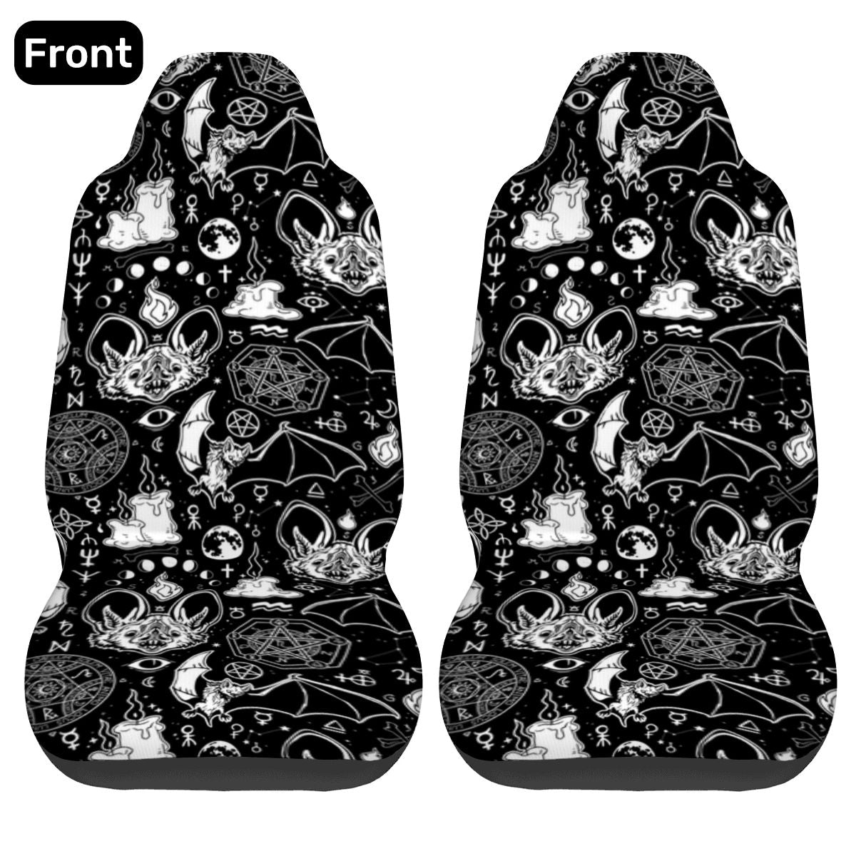 Car Front Seat Covers 360 Mystical bats