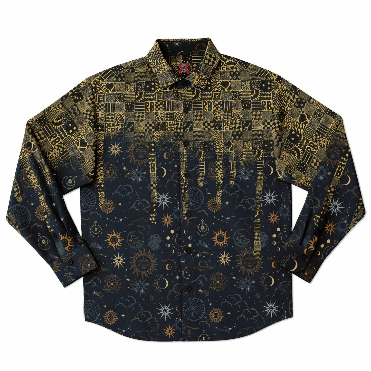Celestial Meltdown Long Sleeve Button Down Shirt