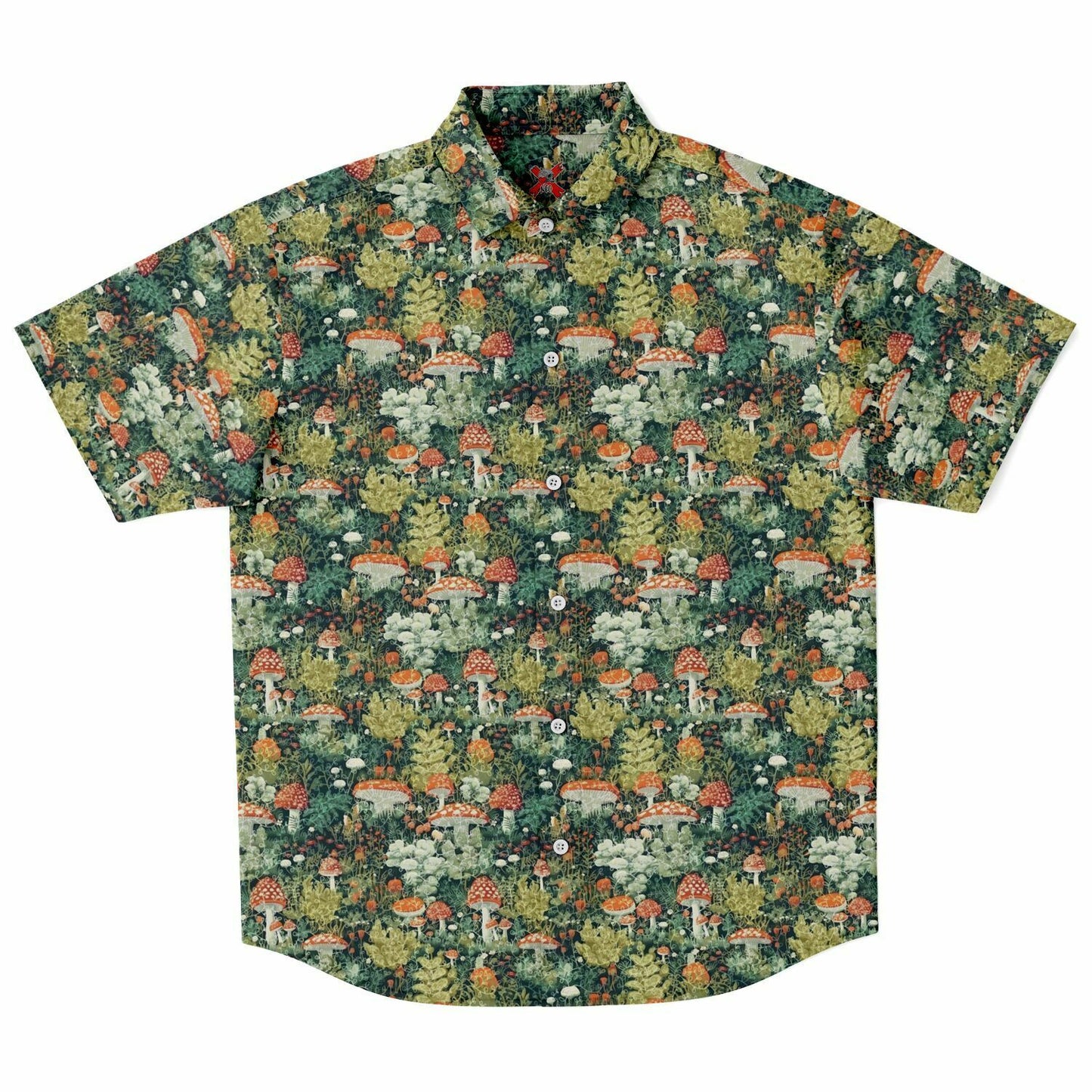 Mushroom Forest Short Sleeve Button-up Shirt