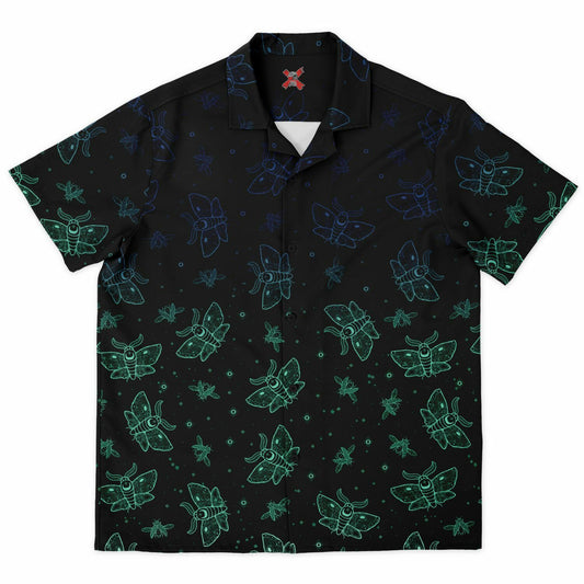 Celestial Moth Short Sleeve Button-Down Comfort Shirt