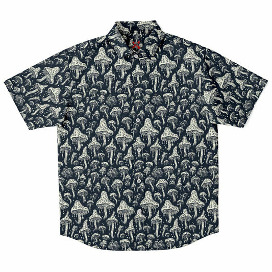 Crooked mushrooms Short Sleeve Button-up Shirt