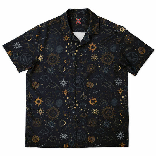 Celestial Short Sleeve Button-Down Comfort Shirt