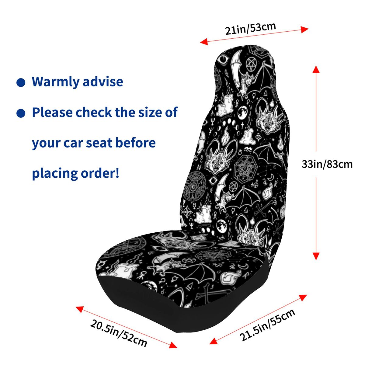 Car Front Seat Covers 360 Mystical bats