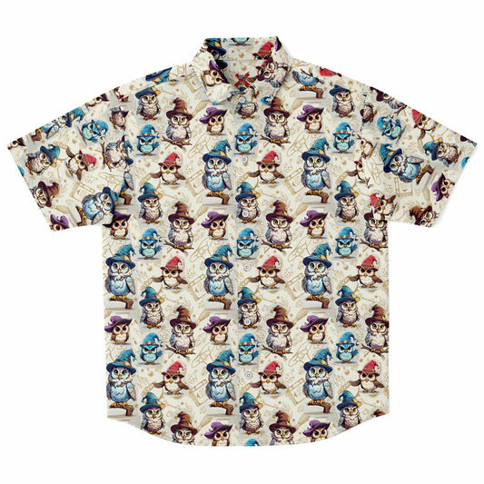 Magic Owls Short Sleeve Button-up Shirt