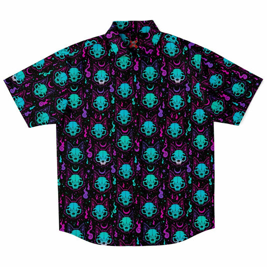 Cat Spirit Short Sleeve Button-up Shirt