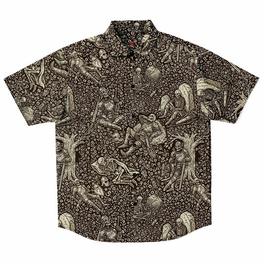 Resting Knights Short Sleeve Button Up Shirt