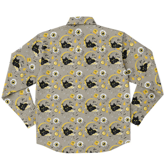 BooCat Long Sleeve Button Up Shirt - NeoSkull