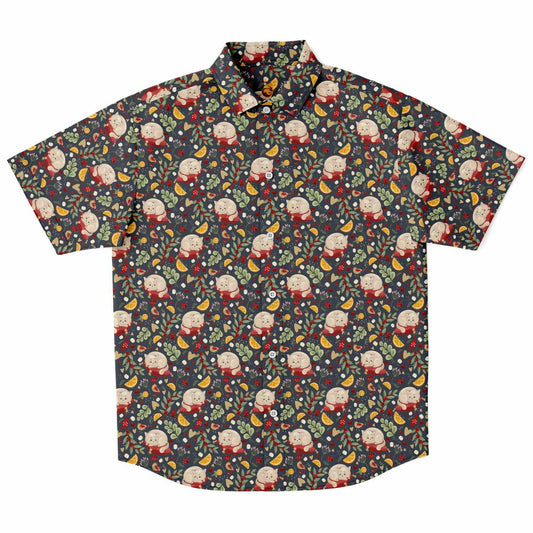 Comfort Cats Short Sleeve Button-up Shirt