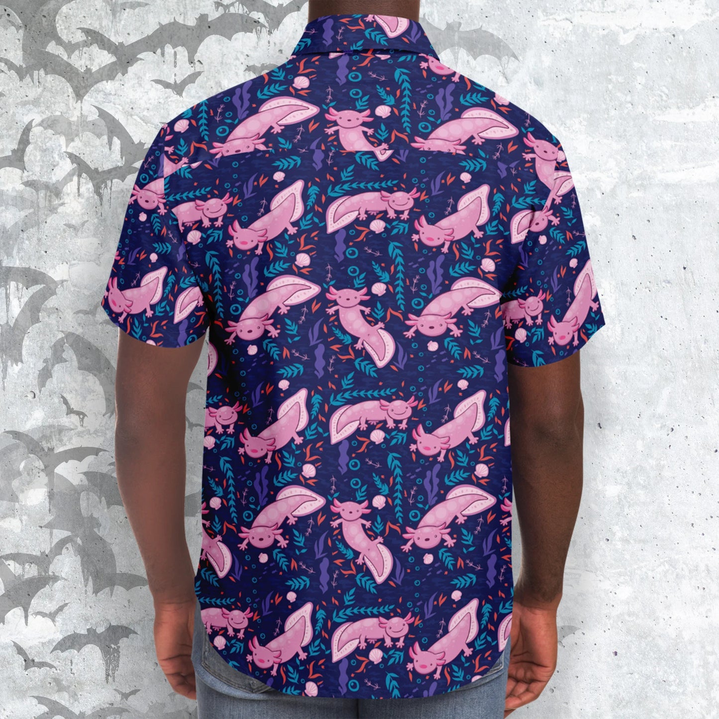 Axolotl Short Sleeve Button-up Shirt