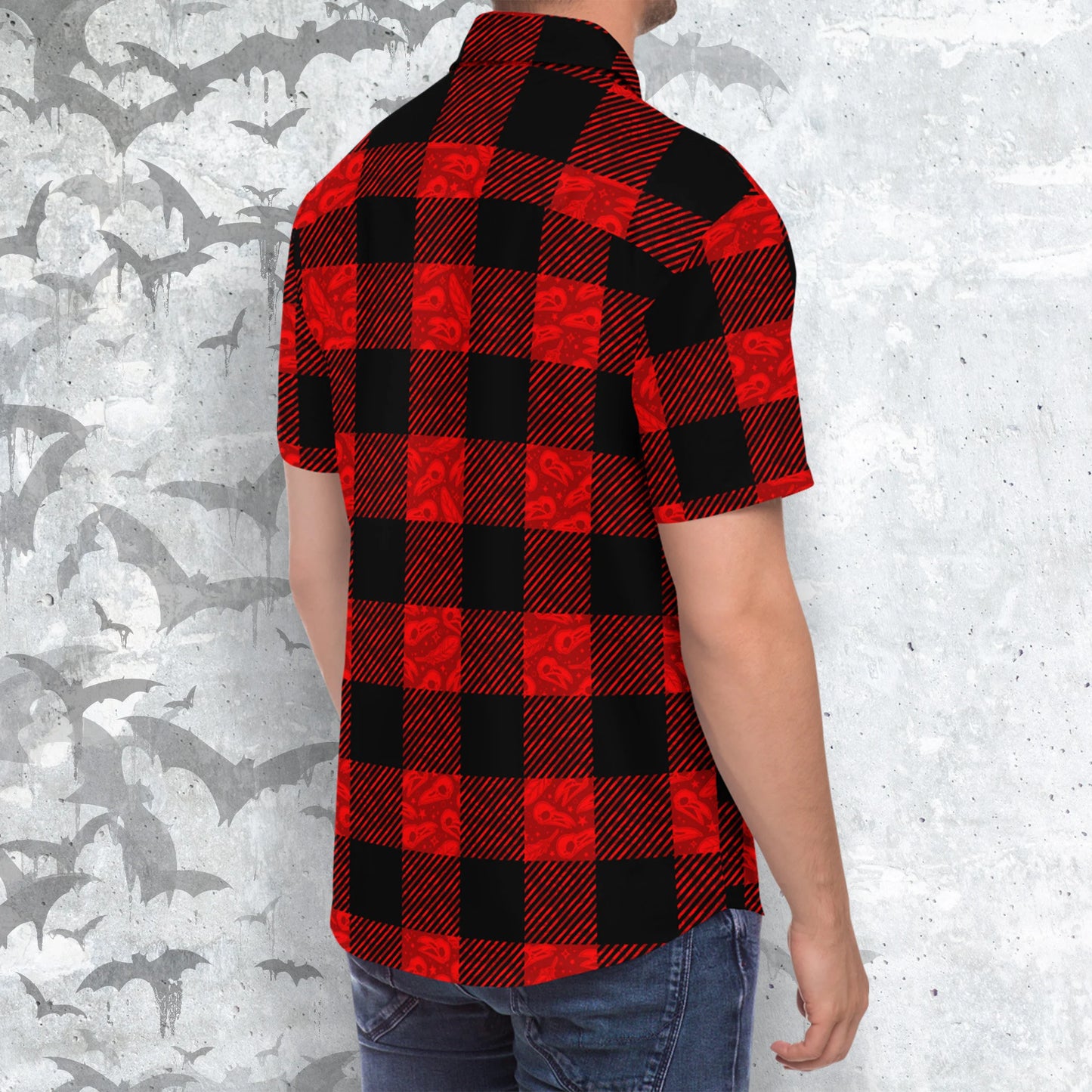 Buffalo Raven Plaid Short Sleeve Button-up Shirt