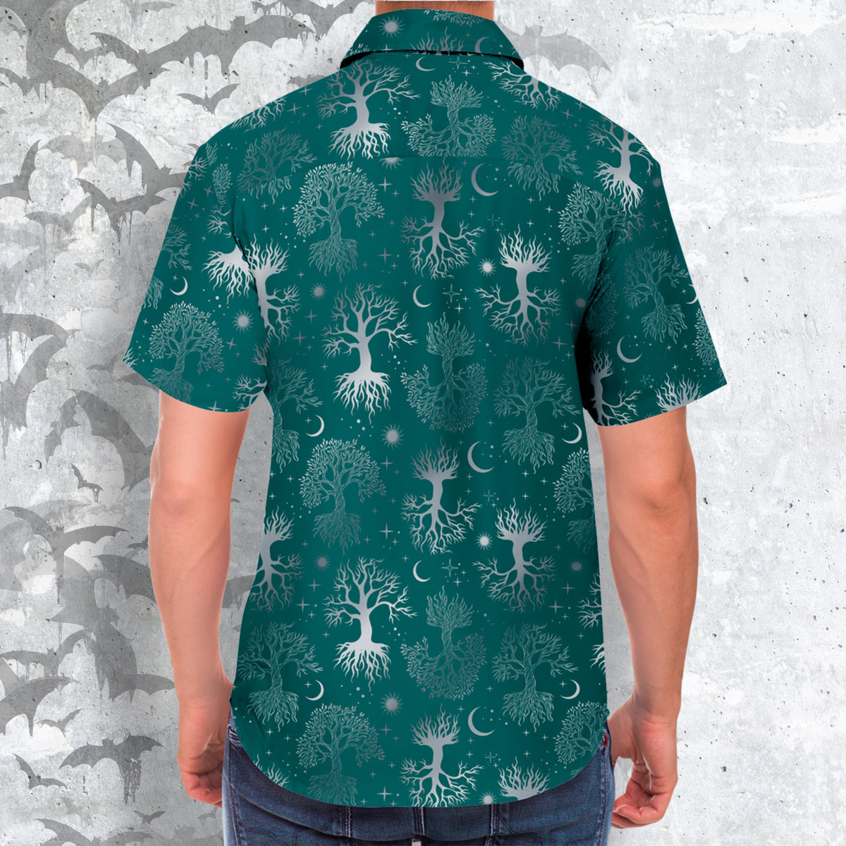 Silver tree Short Sleeve Button-up Shirt
