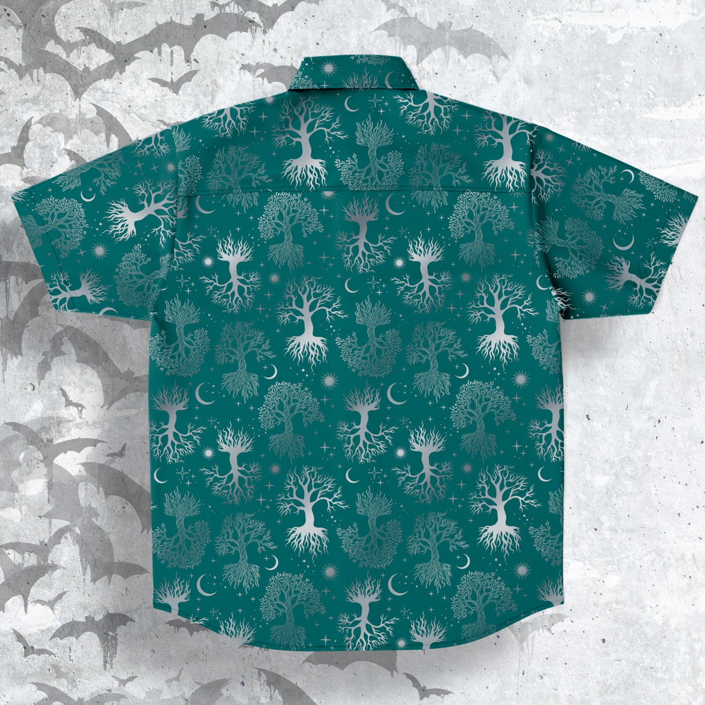 Silver tree Short Sleeve Button-up Shirt