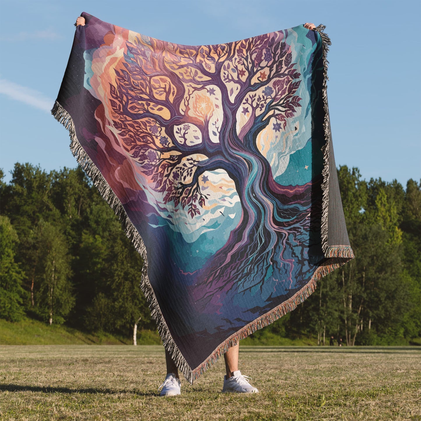 Tree of Life Cotton Woven Blankets