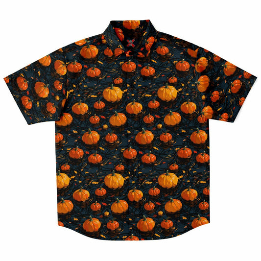 Floating Halloween Short Sleeve Button-up Shirt