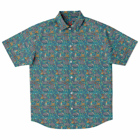 Forest Badgers Short Sleeve Button-up Shirt