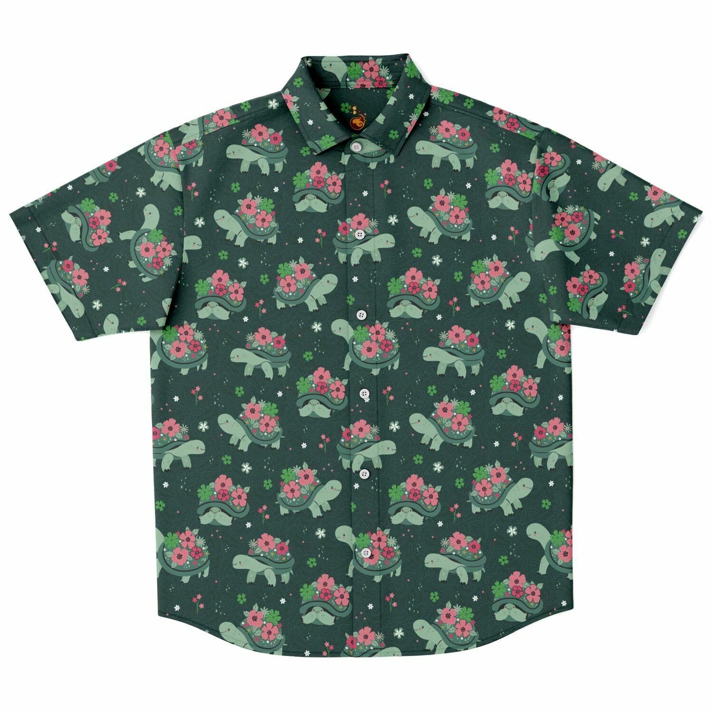 Happy Turtles Short Sleeve Button-up Shirt