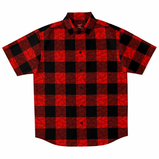 Buffalo Raven Plaid Short Sleeve Button-up Shirt