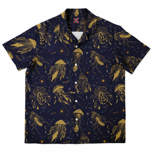 Mystical Mushrooms Short Sleeve Button-Down Comfort Shirt