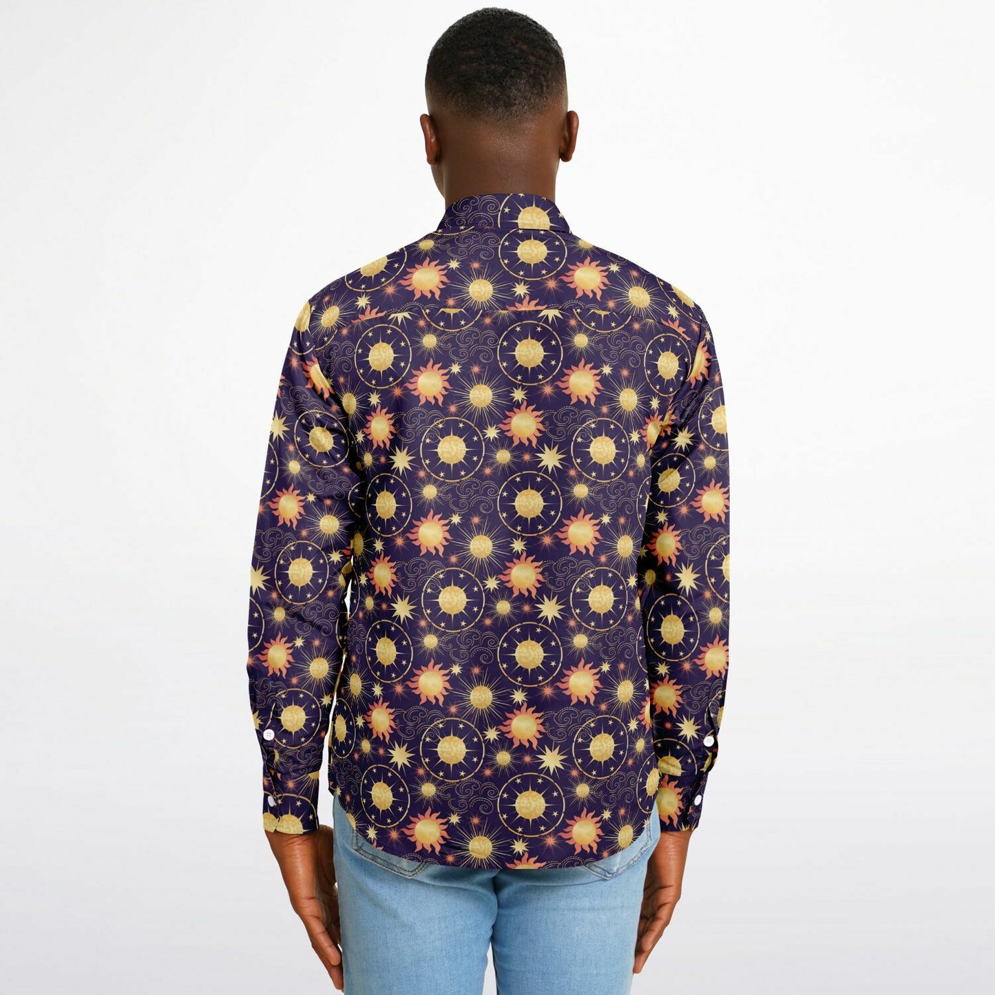 Sun and Planets Long Sleeve Button Up Shirt