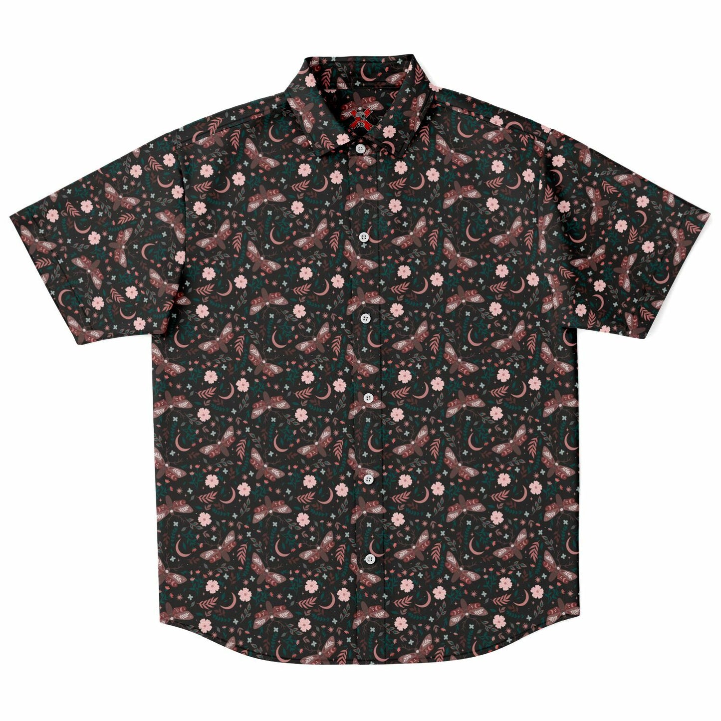 Sweet Druid small print Short Sleeve Button Up Shirt - NeoSkull