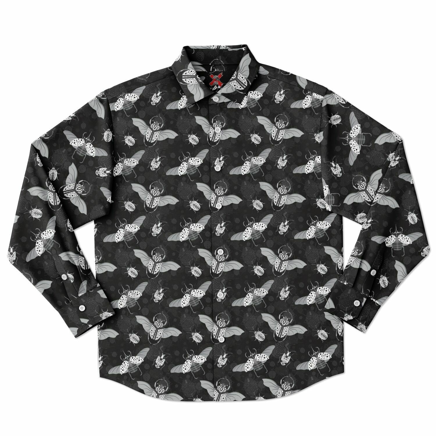 Flying bugs Long Sleeve Button Up Shirt - NeoSkull