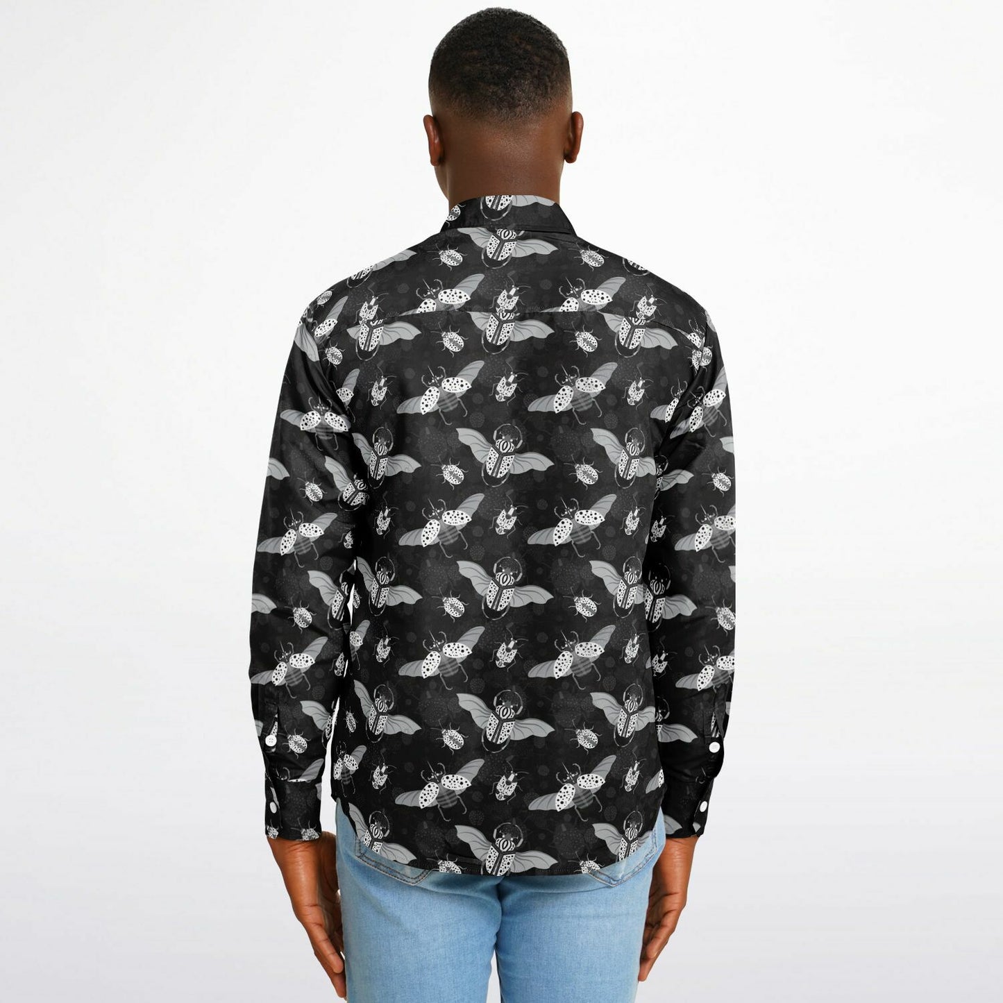 Flying bugs Long Sleeve Button Up Shirt - NeoSkull