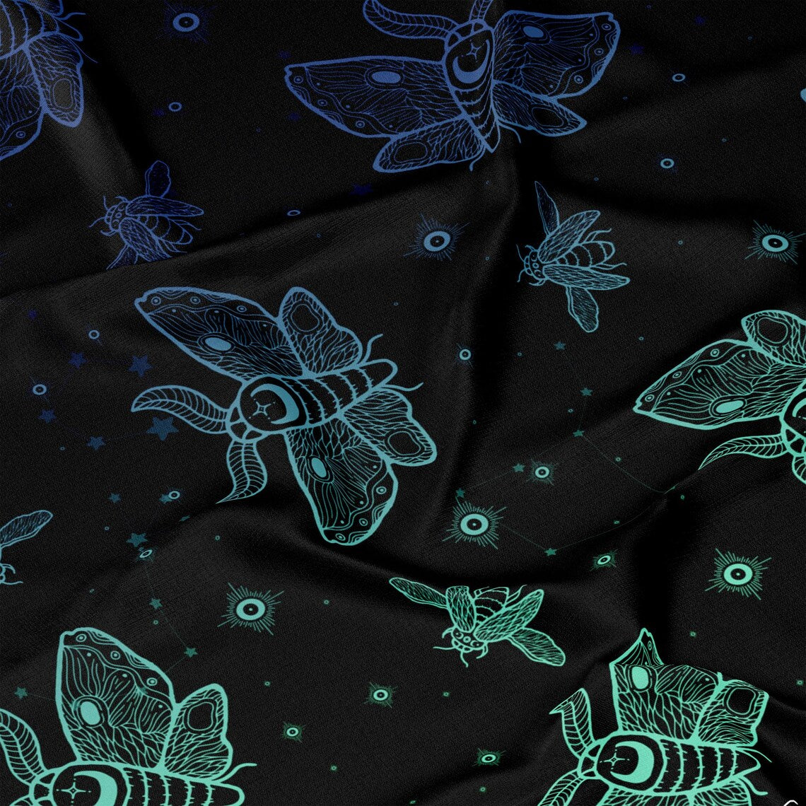 Celestial Moth Short Sleeve Button-Down Comfort Shirt - NeoSkull