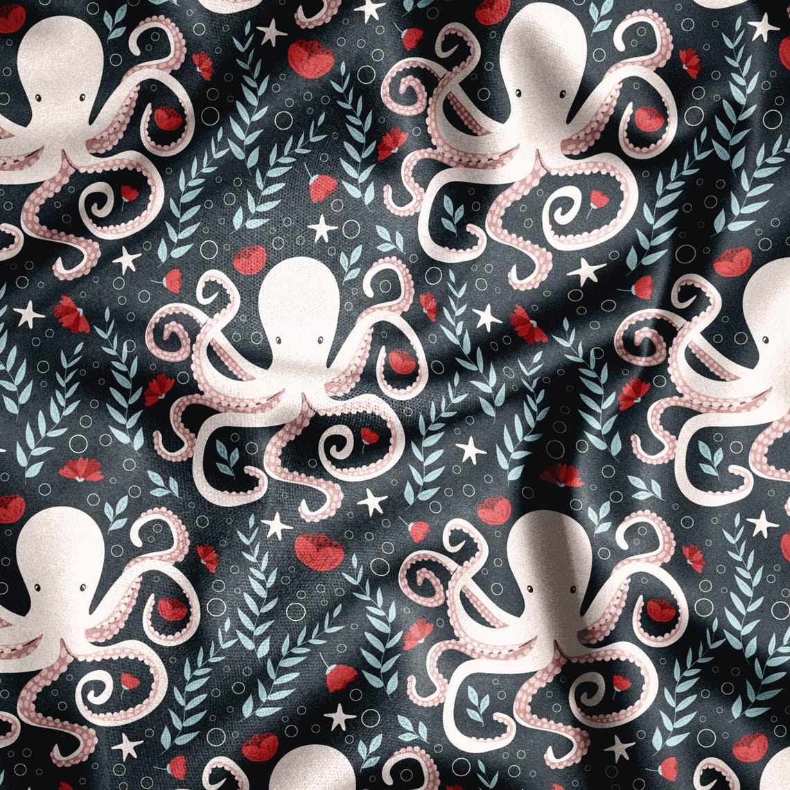 Octopus and flowers Short Sleeve Button Up Shirt - NeoSkull