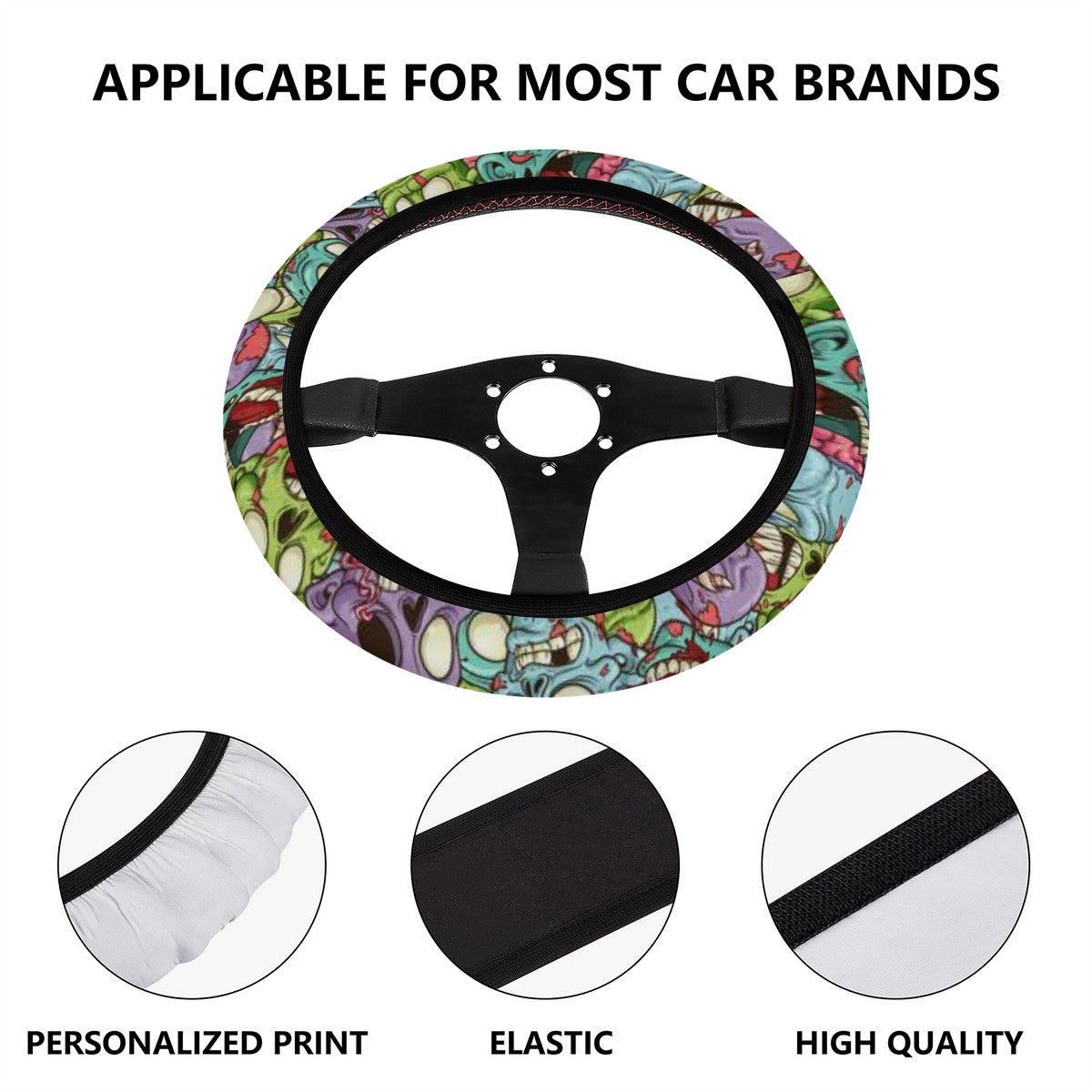 Zombie  Car Steering Wheel Covers - Updated