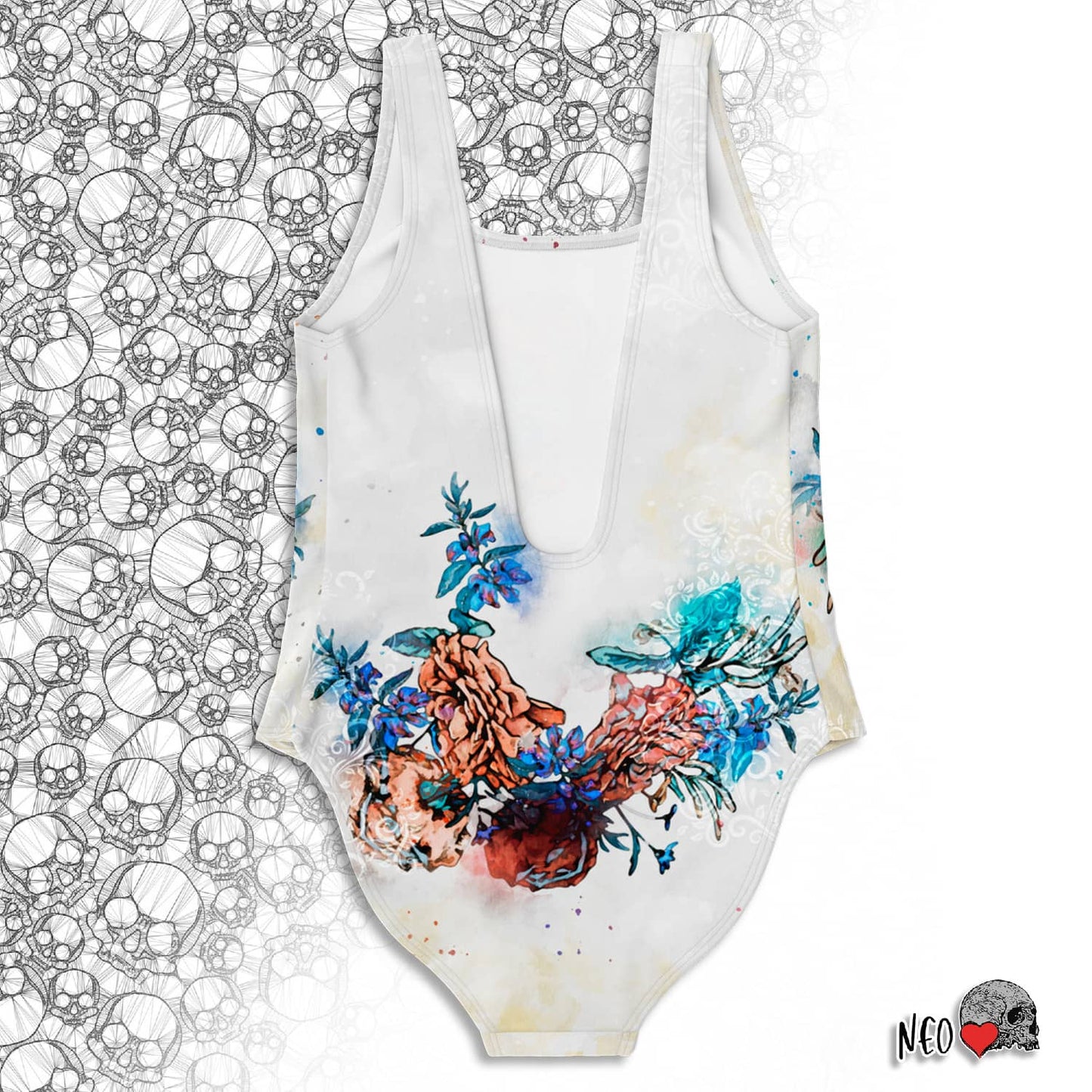 wildflowers watercolor art swimsuit