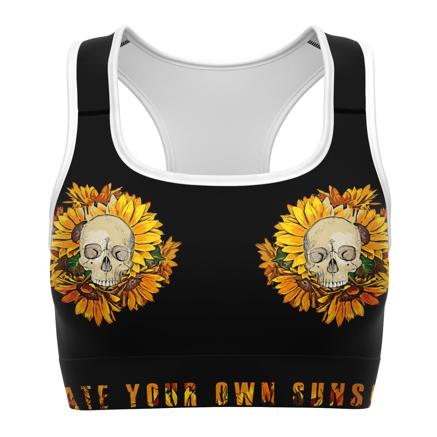 Sunflower Skull Sports Bra - NeoSkull