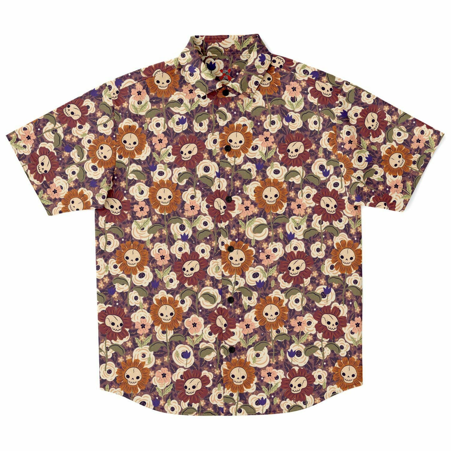 Smiling Flowers short sleeve button-up shirt