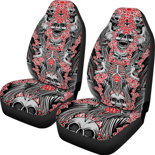 Vintage Skulls and Angel Wings Car Seat Cover