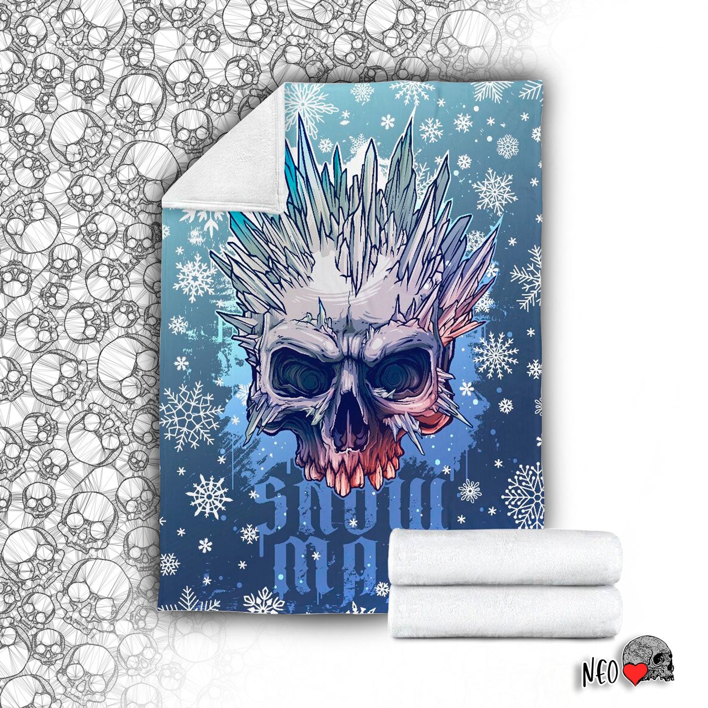 Snow Man Velveteen Plush Blanket - NeoSkull