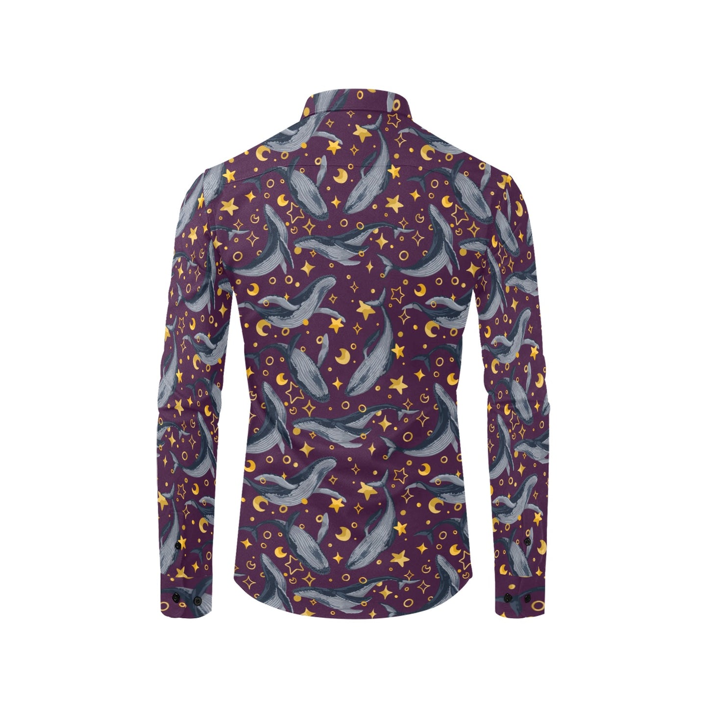 Star Whales Long Sleeve Button-up Shirt